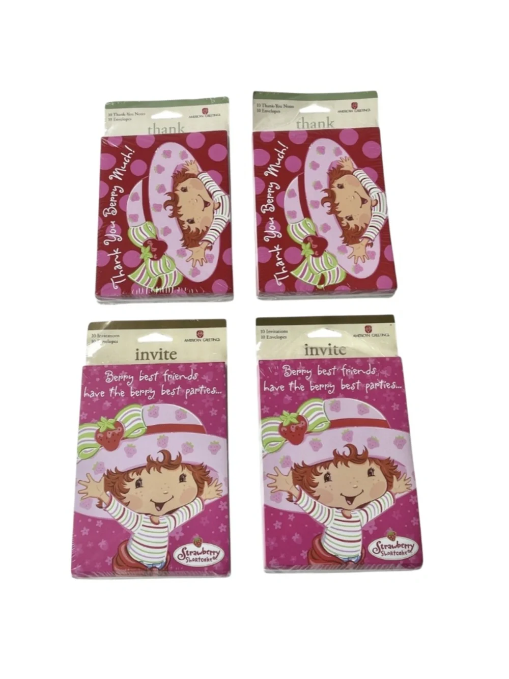 Strawberry Shortcake Party Invitations 10 Invitations & Thank You Notes 4 Packs